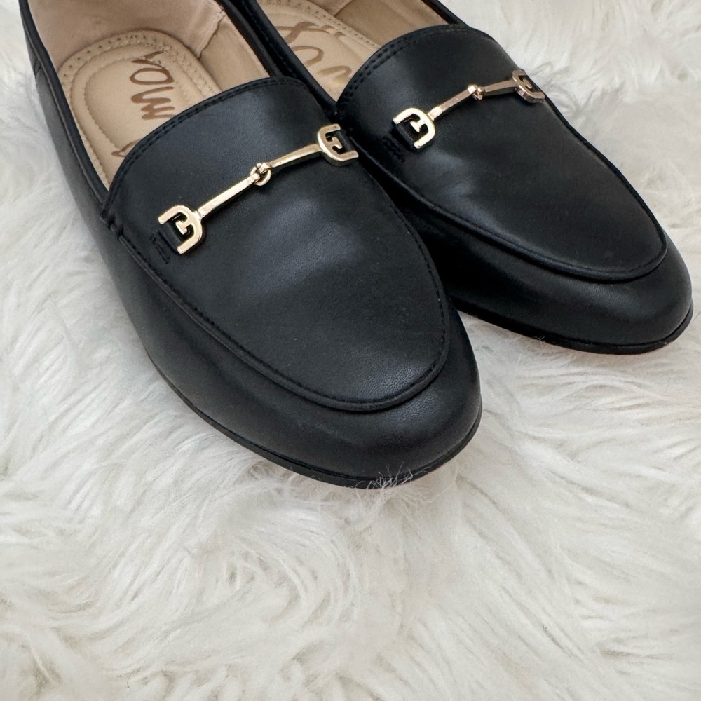 Size 3 
Kid Sam Edelman Black Loafers with Gold Detail